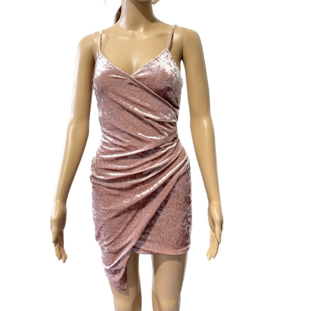 Pink velvet dress